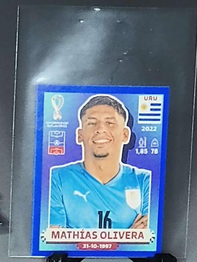 2022 world cup Qatar mini sticker blue border 6 players - Thumbnail 6