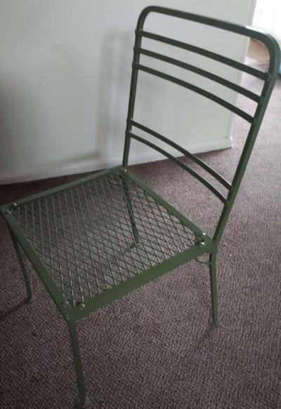 Mid Century Modern Salterini Iron Glass Top Table 6 Chairs - Thumbnail 3