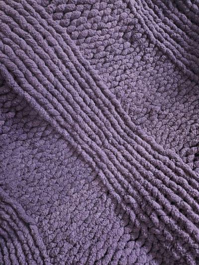 Large Knit Purple Blanket - Thumbnail 4
