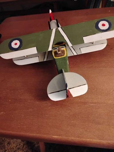 vintage world war 1 handmade model biplane - Thumbnail 3