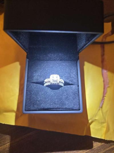 1 CT halo engagement ring set - Thumbnail 2
