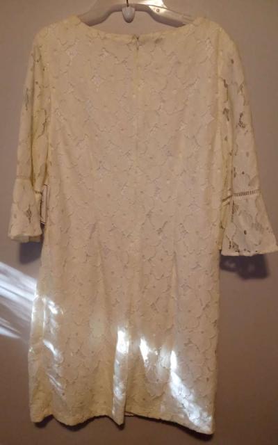 Ladies long Sleeve Ivory Dress - Thumbnail 2
