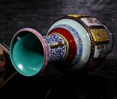 Chinese ceramic famille rose vase Asian antique porcelain - Thumbnail 4