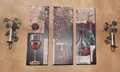 Wine and grape themed wall art - Thumbnail 3