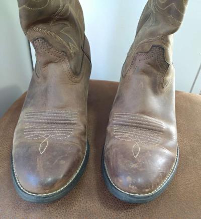 ARIAT WOMENS WESTERN BOOTS SIZE 65 COWGIRL BROWN LEATHER - Thumbnail 2