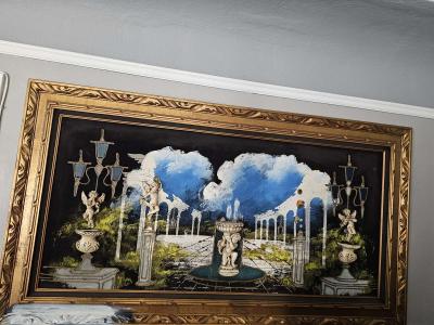 Vintage MCM Mid Century Modern Ashbrook Velvet Lighted Paint - Thumbnail 2