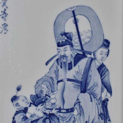 Asian blue and white porcelain painting Chinese antique porc - Thumbnail 2