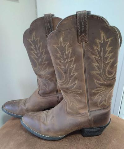 ARIAT WOMENS WESTERN BOOTS SIZE 65 COWGIRL BROWN LEATHER - Thumbnail 6