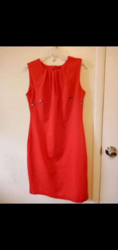 ladies sleeveless red dress - Thumbnail 2