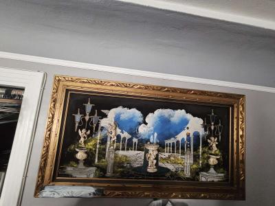 Vintage MCM Mid Century Modern Ashbrook Velvet Lighted Paint - Thumbnail 3