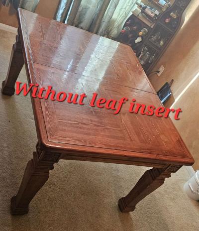 Solid wood dining table with insert - Thumbnail 2