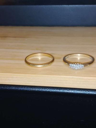 Womens Size 9 18K Wedding Set - Thumbnail 2