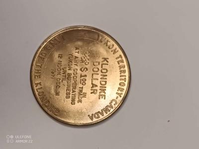 1950 Canada Klondike 1 Dollar Yukon Territory - Thumbnail 2