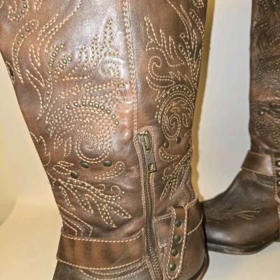 Corral Womens Genuine Leather Boots Size 10 G1116 16 in tall - Thumbnail 6