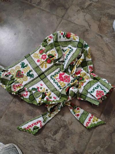 Vintage Floral green Bonnet - Thumbnail 2