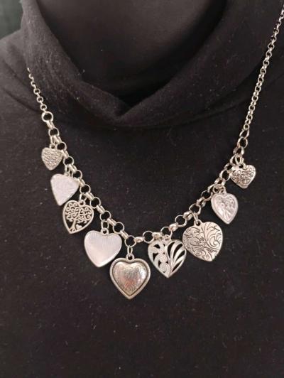 Adorable multiple heart charms Necklace  set - Thumbnail 6