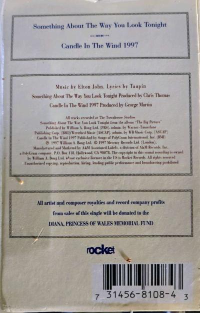 Elton John Single Cassette tape from 1997 - Thumbnail 2