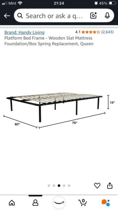 Queen mattress and bed frame - Thumbnail 4