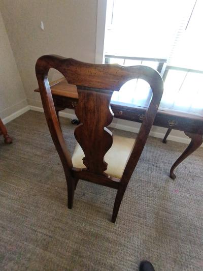 Queen Anne antique writing desk and chair set - Thumbnail 2