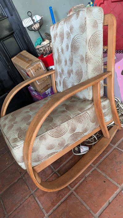 art deco wooden bent arm chair very popular - Thumbnail 3