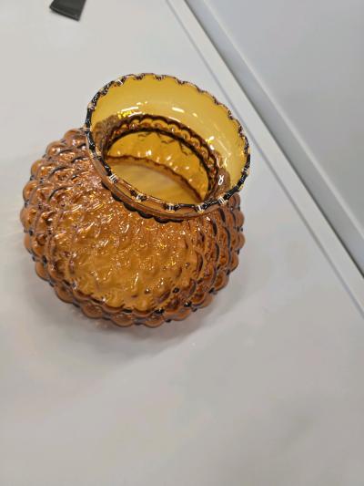 vintage Amber glass lamp shade - Thumbnail 3