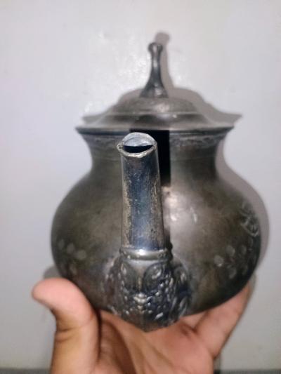 Antique Homan Silver Co Quadrupl Plate Teapot Vintage 1 Dent - Thumbnail 2