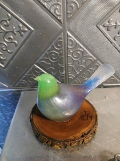 collectible bird figurine he glows in the dark handmade art - Thumbnail 4