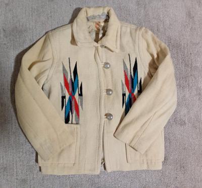 Rare 1940s Chimayo Wool SW Indian Blanket Jacket - Thumbnail 2