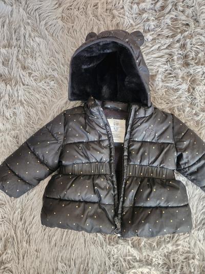 GAP Black Toddler Puffer Jacket with Gold Dot Print - Thumbnail 3