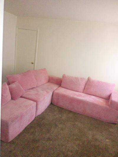 Pink Cloud Boneless L Shaped Sectional - Thumbnail 4