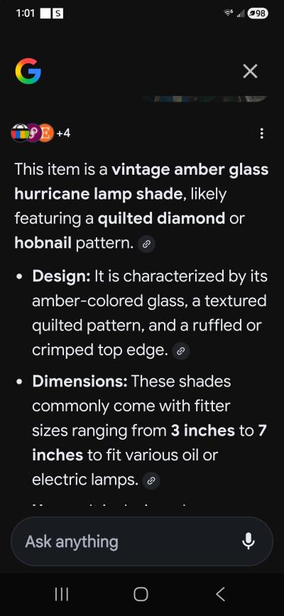 vintage Amber glass lamp shade - Thumbnail 11