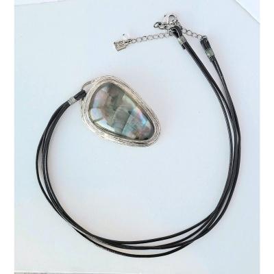 RLM Robert Lee Morrison Soho Abalone Pendant Corded Necklace - Thumbnail 4