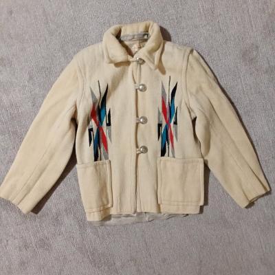 Rare 1940s Chimayo Wool SW Indian Blanket Jacket - Thumbnail 7