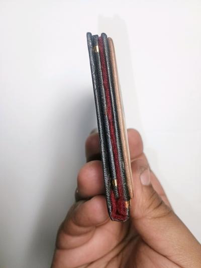 A 1970s Hippie Girl Fold Over Mirror Compact Faux Leather - Thumbnail 5