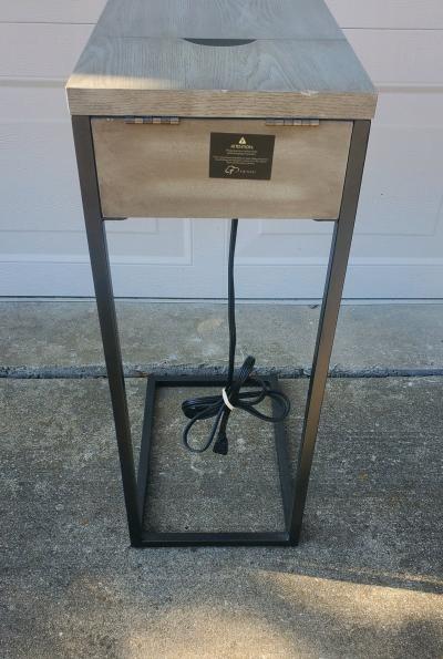 Tainoki  C Shaped End Table w Flip Top Charging Station 255H - Thumbnail 3