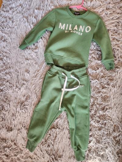 Green Milano di Rouge sweatshirt and jogger set loungewear - Thumbnail 2