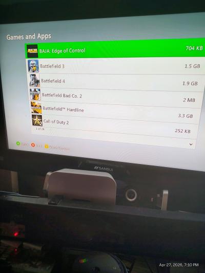 xbox 360 console cords 3 games two controllers 60gbharddrive - Thumbnail 2