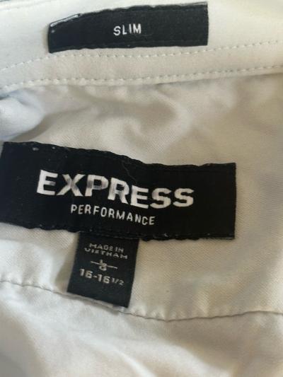 Express Shirt Mens Large Performance Slim Fit Casual Button - Thumbnail 3