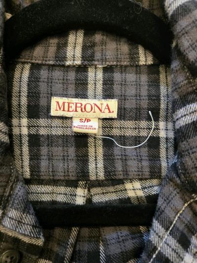 Merona size small black white paid button down - Thumbnail 2